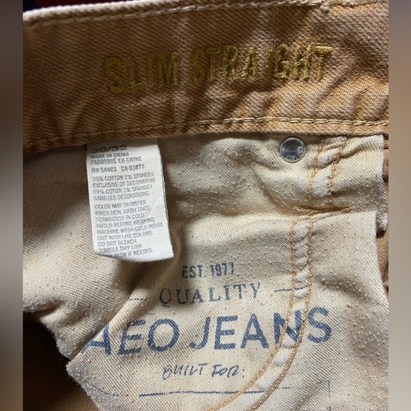 American Eagle Outfitters Men's Brown Slim Straight Jeans Size 30x32 - Picture 3 of 3